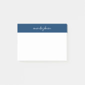 Professional Modern Navy Blue Monogram Full Name Post-it® Notes (Voorkant)