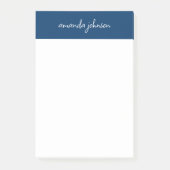 Professional Modern Navy Blue Monogram Full Name Post-it® Notes (Voorkant)