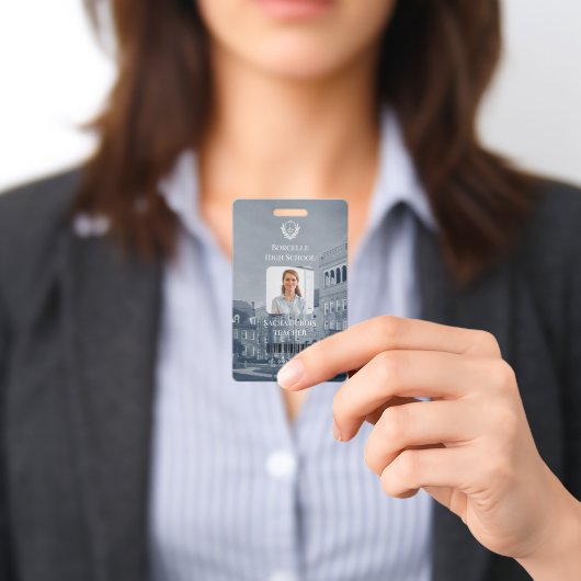 Professional Modern Teacher Photo ID Badge (Présenté)