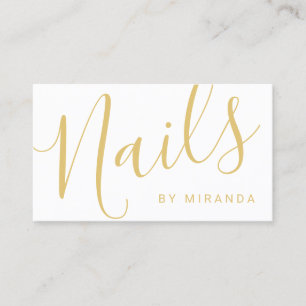 Professional Modern White en Gold Nail Salon Visitekaartje