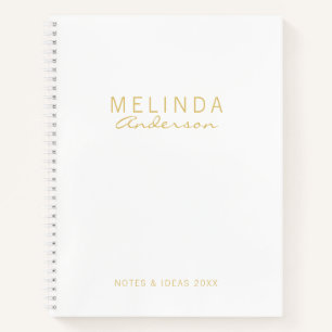Professional Modern White en Gold Notitieboek