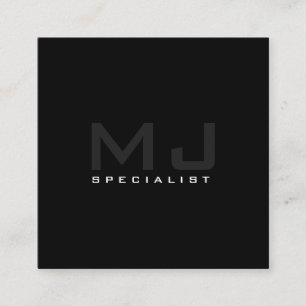 Professional Monogram Black Square Visitekaartje