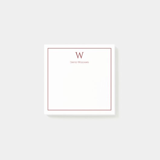 Professional Monogram Classic Red Border Post-it® Notes (Voorkant)