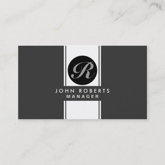 Professional Monogram Elegant Black Group Visitekaartje (Voorkant)