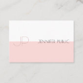 Professional Monogram Elegant Simple Plain Luxe Visitekaartje (Voorkant)