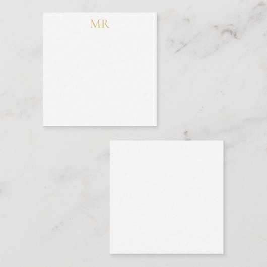 Professional Monogram Minimalist Plain Name Notitiekaartje (Voorkant / Achterkant)