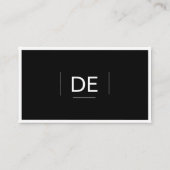 Professional Monogram Simple Elegant Black Social Visitekaartje (Voorkant)