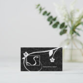 Professional Monogram Visitekaartje Floral Black (Staand voorkant)