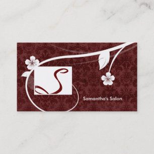 Professional Monogram Visitekaartje Floral Red