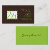 Professional Monogram Visitekaartje Green Brown (Voorkant / Achterkant)