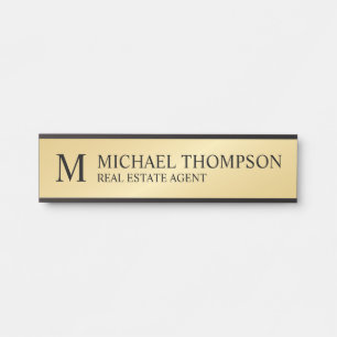 Professional Monogram zwart en goud Deurbordje