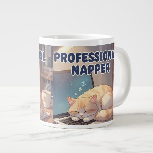 Professional Napper Funny Cat Mug | Cozy Lazy Morn (Devant droit)