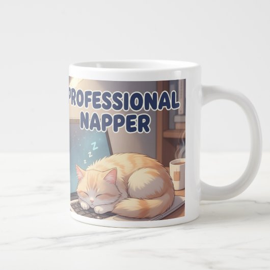Professional Napper Funny Cat Mug | Cozy Lazy Morn (Droite)