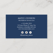 Professional Navi Blue Add your Logo Visitekaartje (Achterkant)