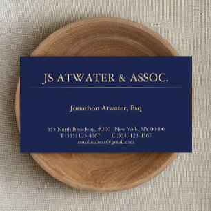 Professional Navy Blue Attorney Visitekaartje