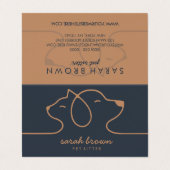 Professional Navy & Brown Pet Visitekaartjes (Buitenkant ongevouwen)