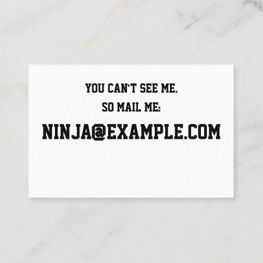 Professional Ninja carte de visite (Dos)