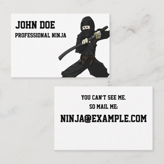 Professional Ninja carte de visite (Devant / Derrière)