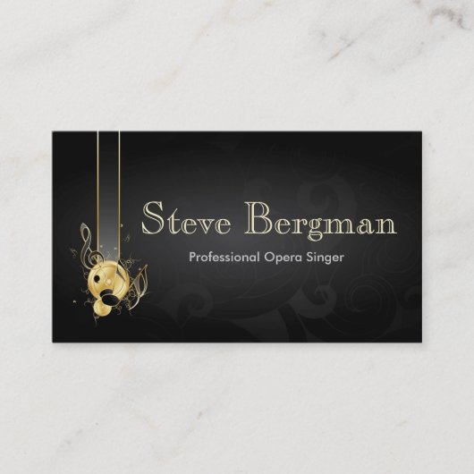 Professional Opera Singer Note Melody Card Visitekaartje (Voorkant)