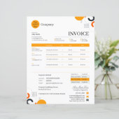 Professional Orange White Red Business Invoice (Staand voorkant)