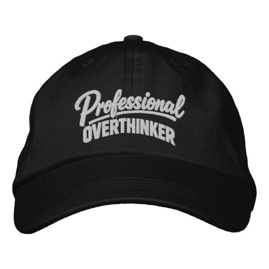 Professional Overthinker Funny Humor Geborduurde Pet (Voorkant)