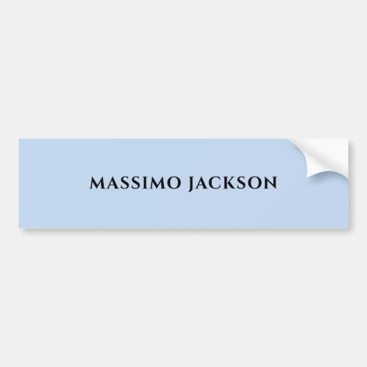 Professional pale blue modern minimalist name bumpersticker (Voorkant)