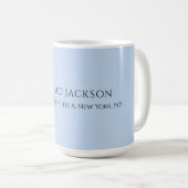 Professional pale blue modern minimalist name koffiemok (Voorkant rechts)