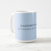 Professional pale blue modern minimalist name koffiemok (Voorkant links)
