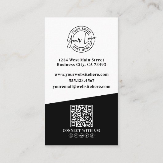 Professional Photo QR Code Company Logo Vertical Visitekaartje (Achterkant)