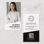 Professional Photo QR Code Company Logo Vertical Visitekaartje (Voorkant / Achterkant)