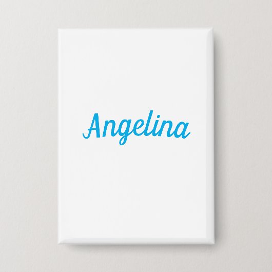 Professional Plain Modern Elegant Blue Your Name Button (Voorkant)