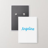 Professional Plain Modern Elegant Blue Your Name Button (Voorkant / Achterkant)