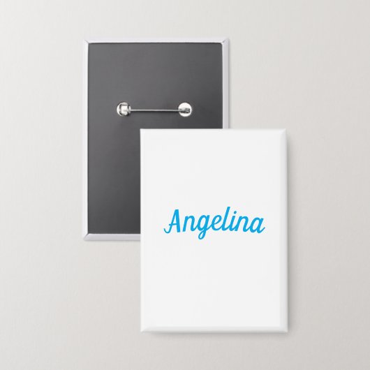 Professional Plain Modern Elegant Blue Your Name Button (Voorkant / Achterkant)