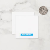 Professional Plain Modern Elegant Name Blue White Notitiekaartje (Voorkant / Achterkant in situ)