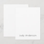 Professional Plain Modern Elegant Your Name Notitiekaartje (Voorkant / Achterkant)