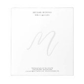 Professional Plain Modern Minimalist Monogrammed Notitieblok (Voorkant)