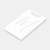 Professional Plain Modern Minimalist Monogrammed Post-it® Notes (Schuin)