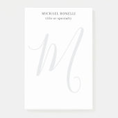 Professional Plain Modern Minimalist Monogrammed Post-it® Notes (Voorkant)