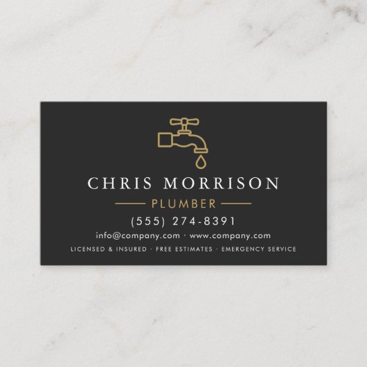 Professional Plumber QR Code Visitekaartje (Voorkant)