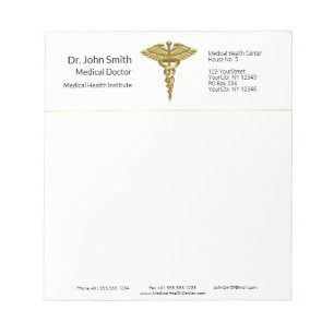Professional Precious Medical Gold Caduceus Notitieblok