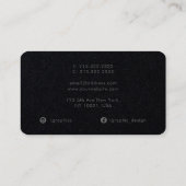 Professional Premium Black en Grey Monogrammen Visitekaartje (Achterkant)