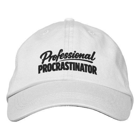 Professional Procrastinator Funny Humor Geborduurde Pet (Voorkant)