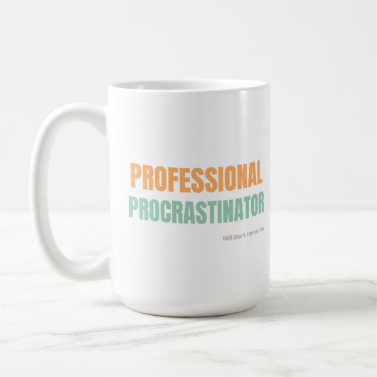 "Professional Procrastinator" Witty Typography Koffiemok (Links)