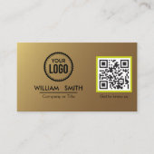 Professional QR-code - Modern minimalistisch zwart Visitekaartje (Voorkant)