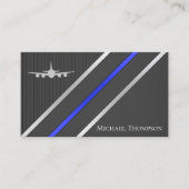 Professional QR Code Pilot Stylish Aviation Visitekaartje (Voorkant)