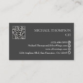 Professional QR Code Pilot Stylish Aviation Visitekaartje (Achterkant)