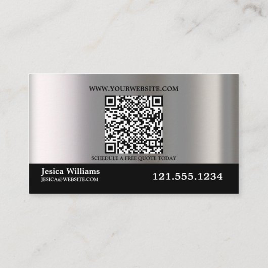 Professional QR Code Washing Power Window Cleaning Visitekaartje (Achterkant)