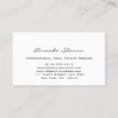 Professional Real Estate Broker Agent Blue Gold Visitekaartje (Achterkant)