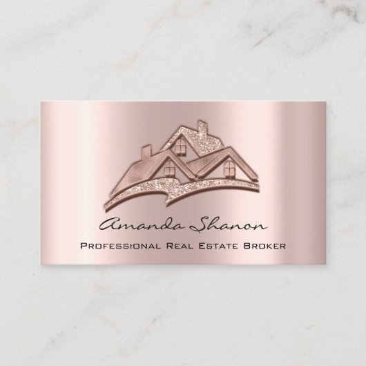 Professional Real Estate Broker Agent Roos QR CODE Visitekaartje (Voorkant)