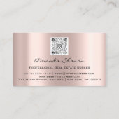 Professional Real Estate Broker Agent Roos QR Code Visitekaartje (Achterkant)